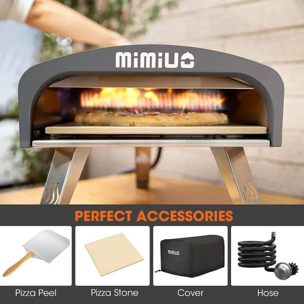 Portable Propane Gas Pizza Oven with Stone & Peel Outdoor Cooking