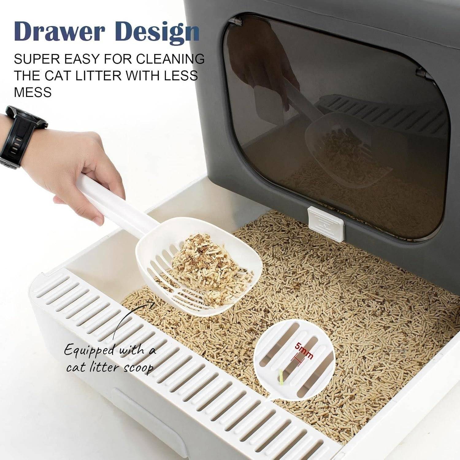 Cat Litter Box with Scoop & Tray Beds Best Deals Best Sellers Indoor Supplies Cat Litter Box with Scoop & Tray