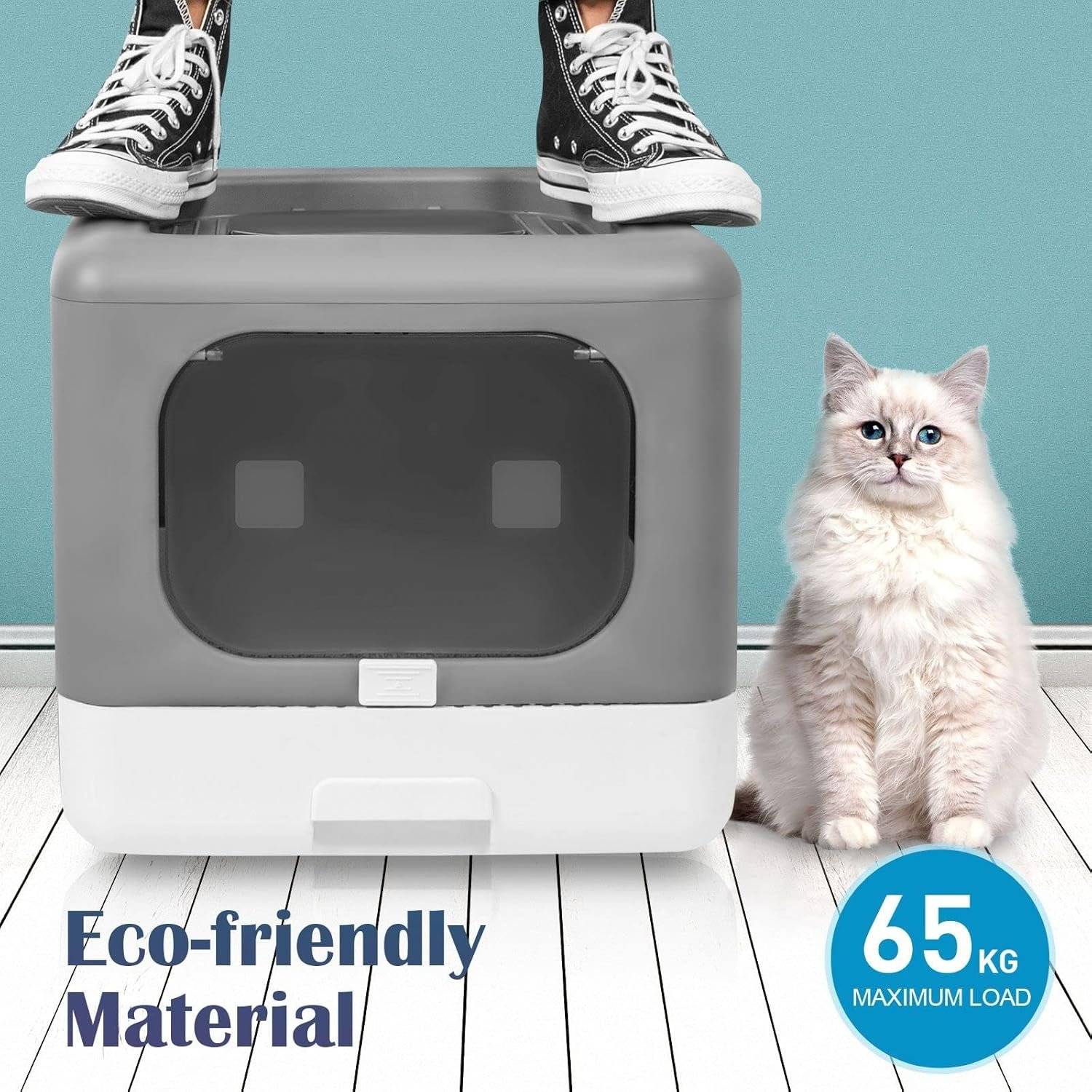 Cat Litter Box with Scoop & Tray Beds Best Deals Best Sellers Indoor Supplies Cat Litter Box with Scoop & Tray