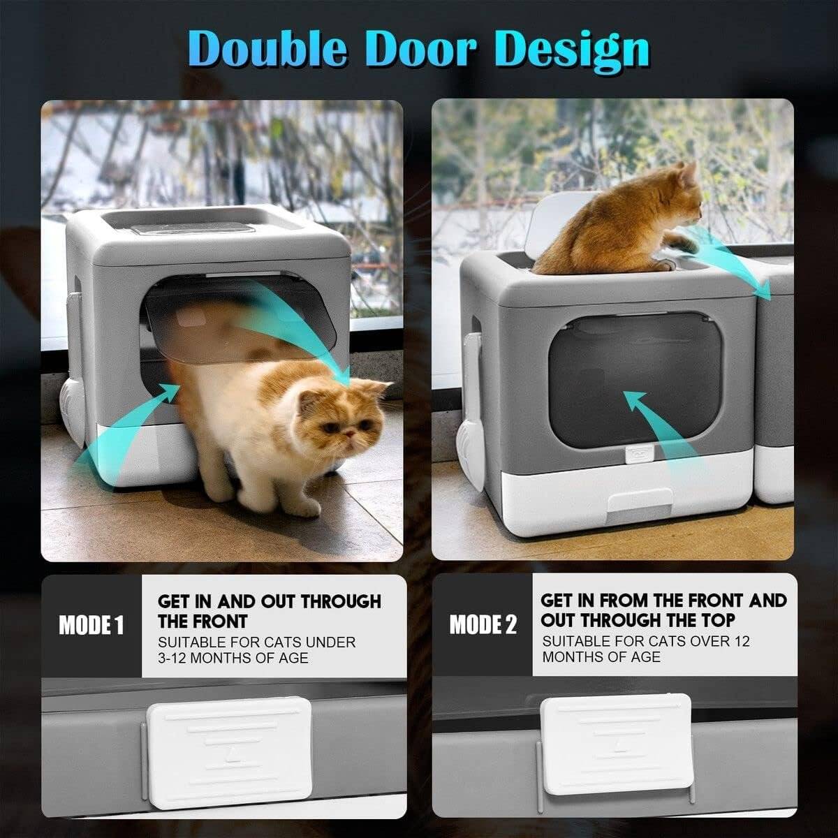 Cat Litter Box with Scoop & Tray Beds Best Deals Best Sellers Indoor Supplies Cat Litter Box with Scoop & Tray