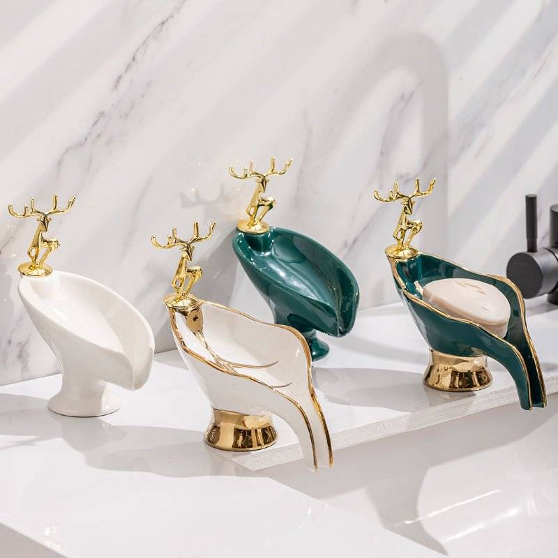 Light Luxury Leaf-Shaped Ceramic Soap Holder Beds Best Deals Best Sellers Home Decor Light Luxury Leaf-Shaped Ceramic Soap Holder